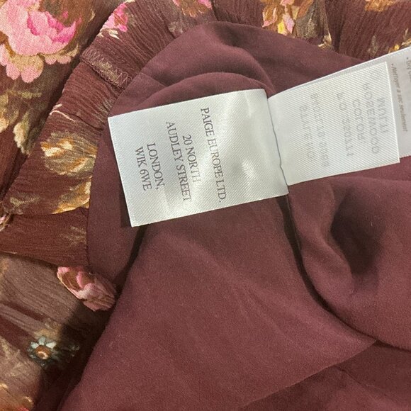 NWT Paige Neroli Rosewood Boho Chic Floral Print 100% Silk Wrap Dress Size M - Picture 10 of 14